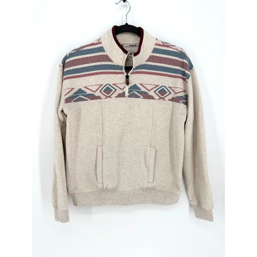 Rank 45 Women's Medium Southwestern Aztec Quarter-Zip Pullover